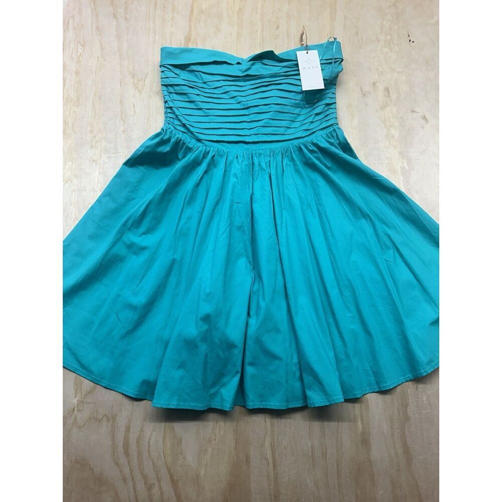 Wayf Strapless Pleated Top Mini Dress Smocked Back Medium Lined NWTs Graduation